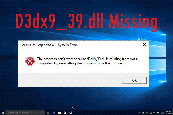 d3dx9 39 dll missing windows 10